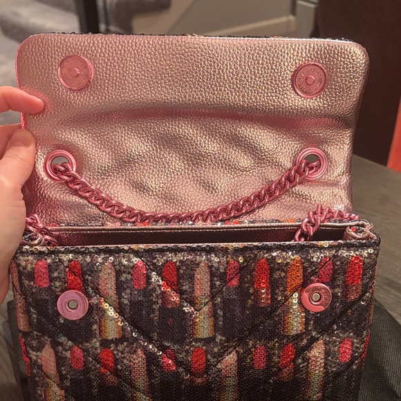 Kurt Geiger Kensington Medium Lipstick Print Sequin Crossbody - Picture 3 of 6